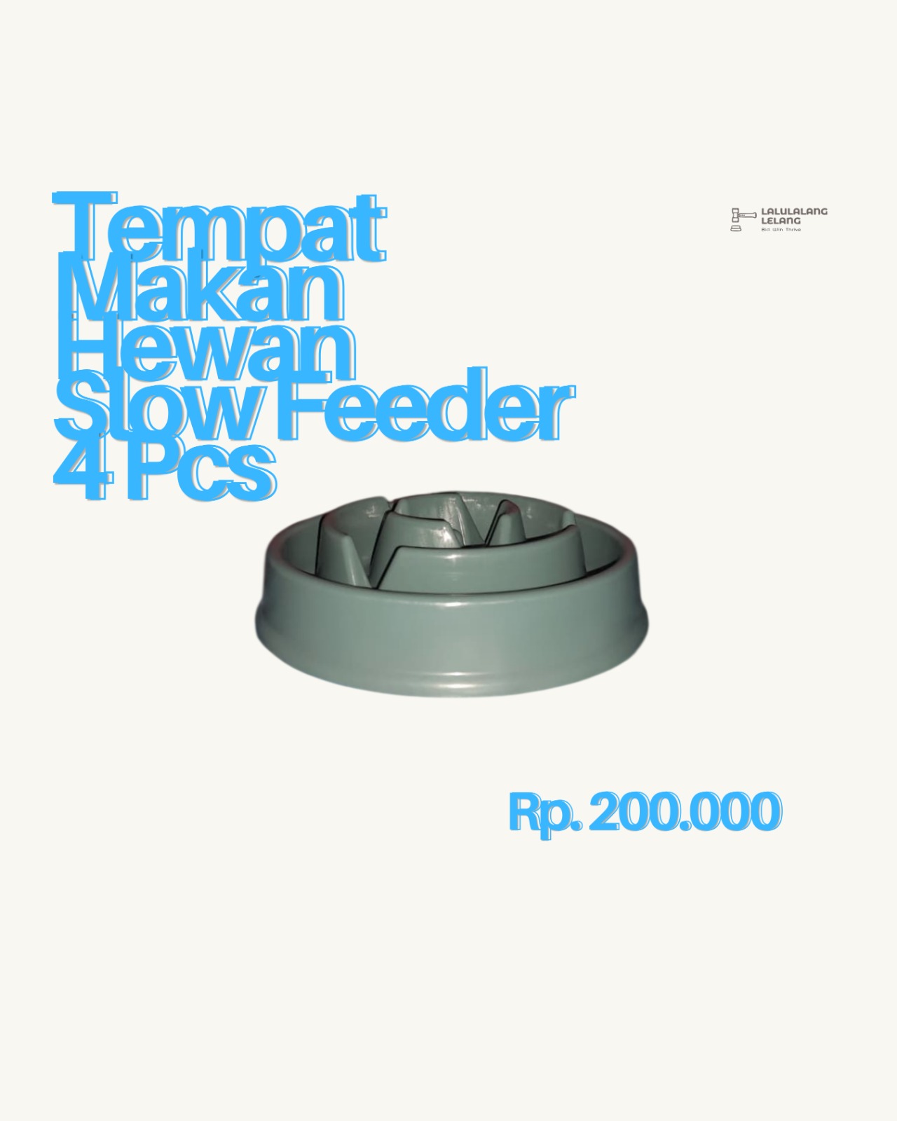 Tempat Makan Hewan Slow Feeder Motif Contrasting 4 Pcs