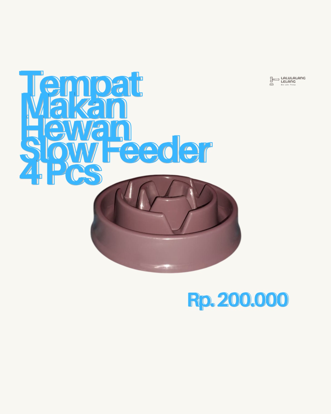 Tempat Makan Hewan Slow Feeder Motif Contrasting 4 Pcs