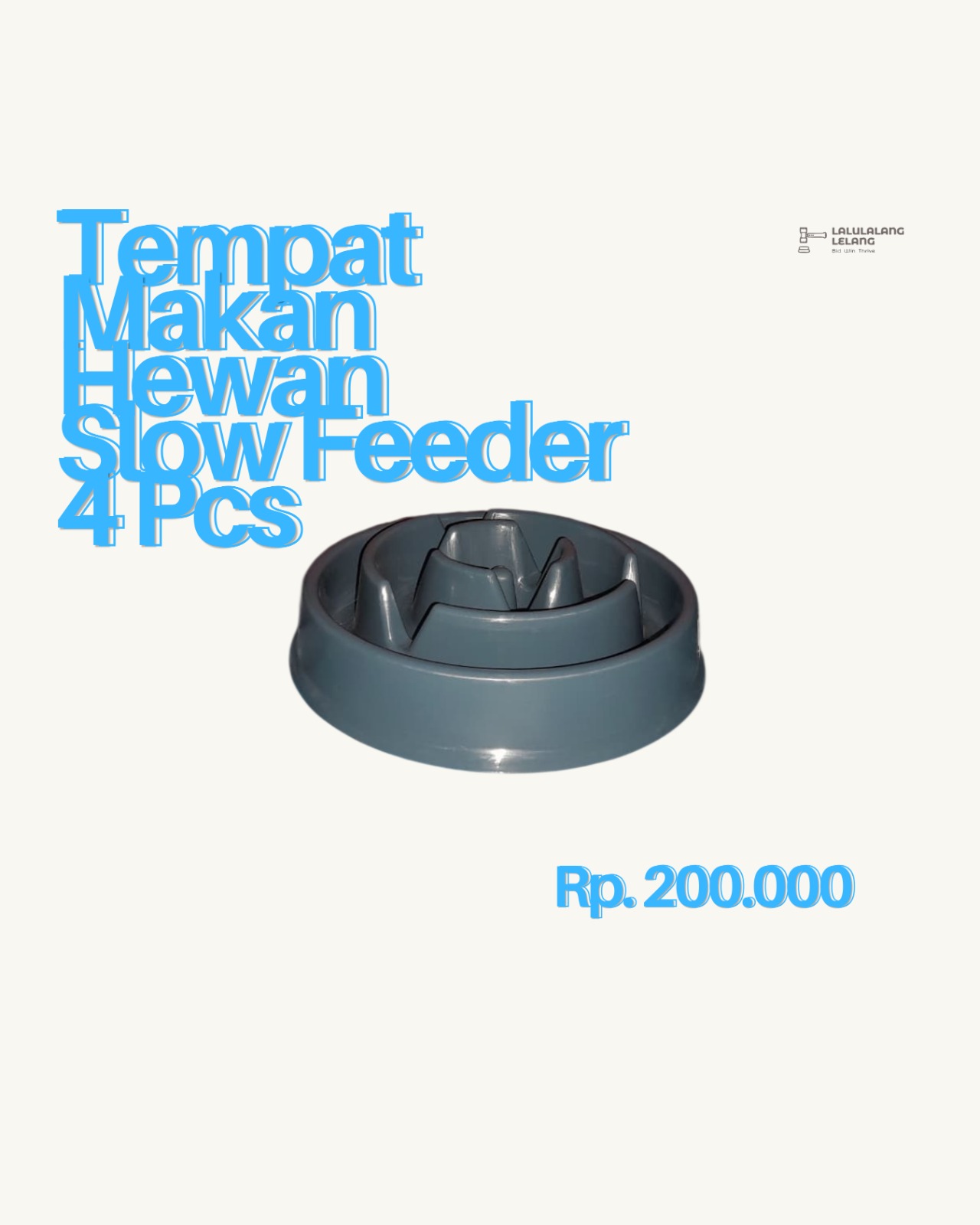 Tempat Makan Hewan Slow Feeder Motif Contrasting 4 Pcs