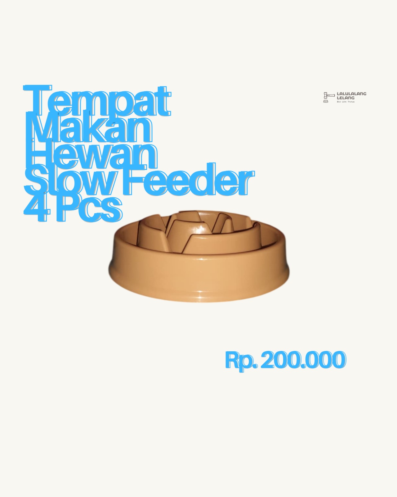 Tempat Makan Hewan Slow Feeder Motif Contrasting 4 Pcs